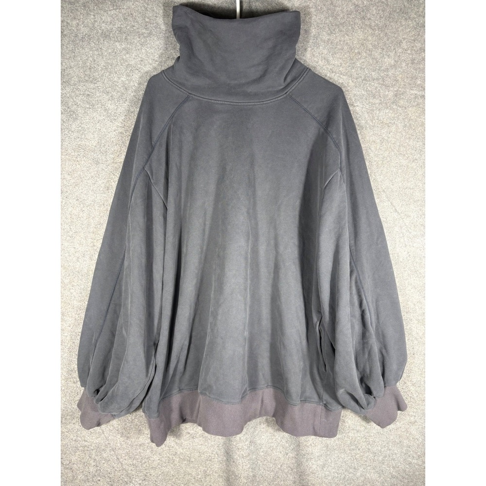 Nap Loungewear Oversized Funnel Neck Sweatshirt Gray Balloon Sleeve XL